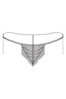 Reverie Rhinestone Tassel Thong Black