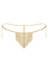 Reverie Rhinestone Tassel Thong Gold