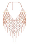 Reverie Rhinestone Lattice Halter Top Rose Gold