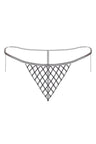 Reverie Rhinestone Lattice Thong Black
