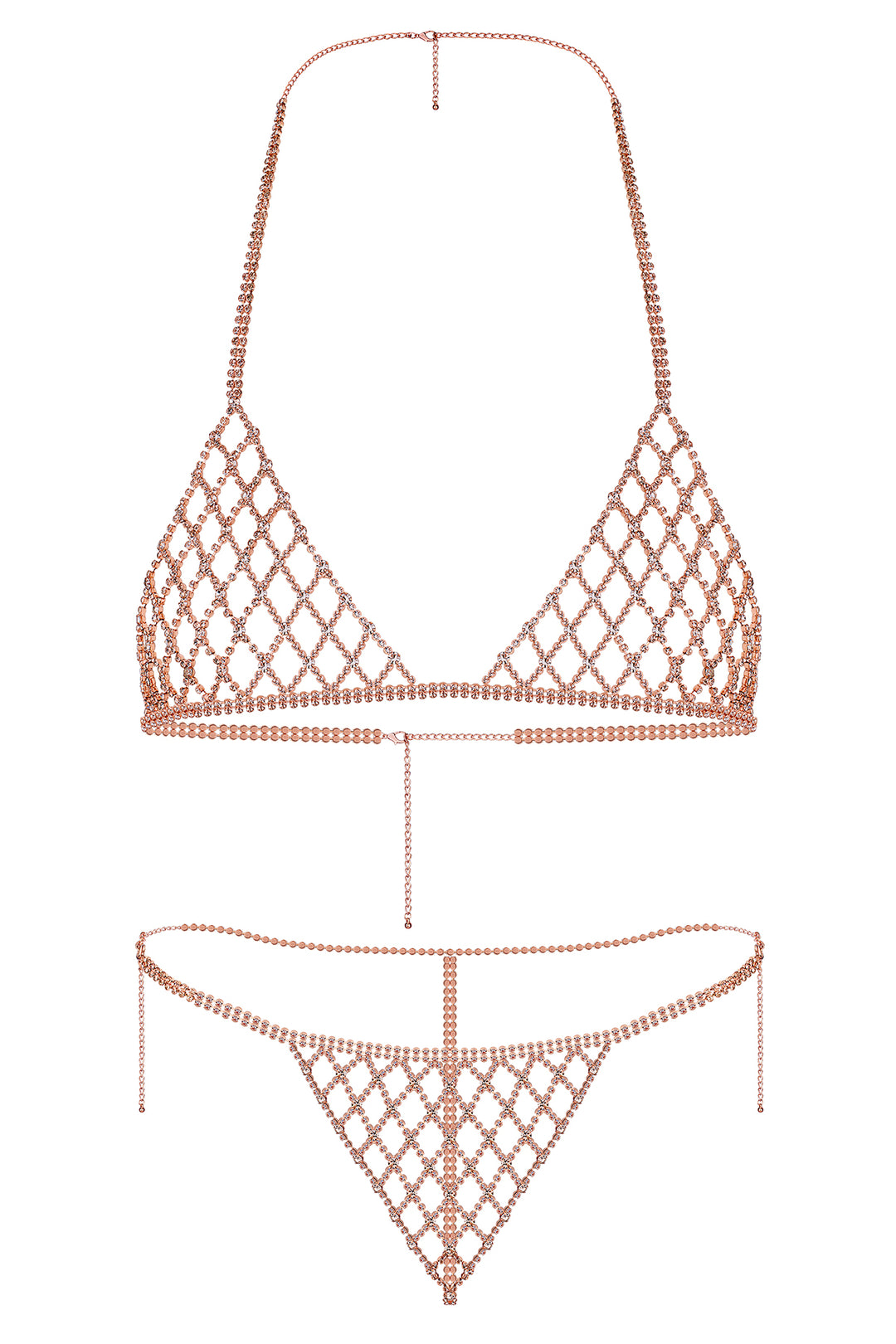 Reverie Rhinestone Lattice 2 Piece Lingerie Set Rose Gold | Luxurious Lingerie Aphro Desire Reverie Rhinestone Lattice 2 Piece Lingerie Set Rose Gold | Luxurious Lingerie Aphro Desire