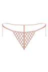 Reverie Rhinestone Lattice Thong Rose Gold