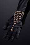Reverie Rhinestone Lattice Chain Ring Bracelet Rose Gold