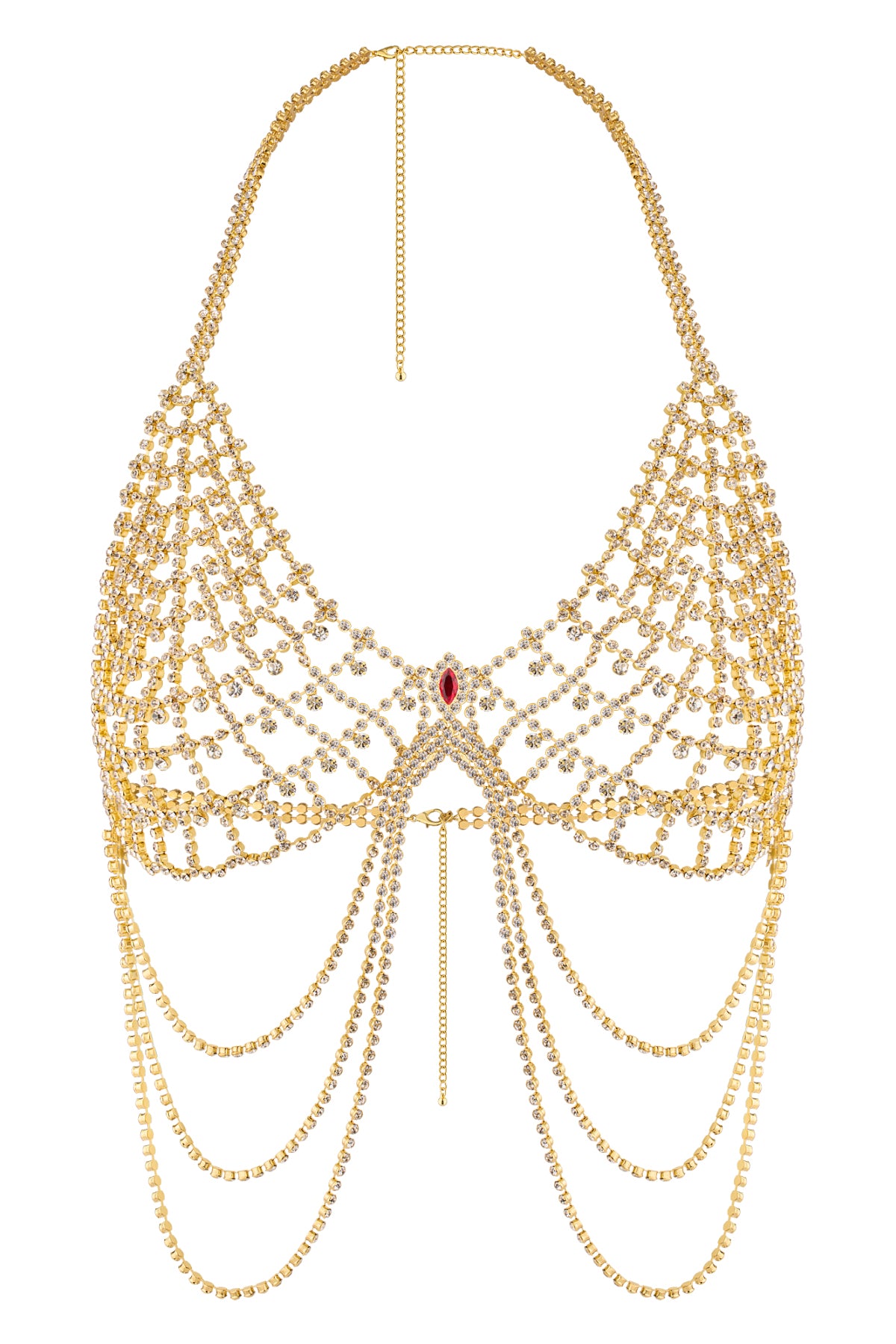 Reverie Rhinestone Mesh Tassel Bra Gold | Dazzling & Elegant – Aphro Desire