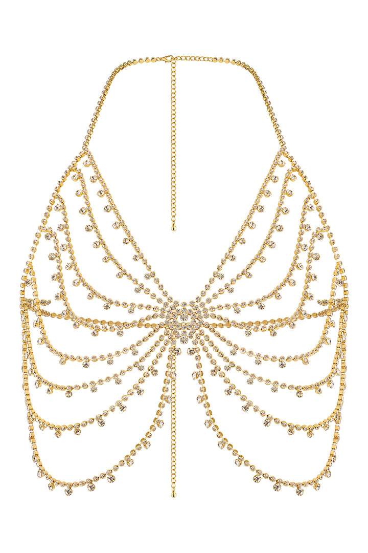 Reverie Rhinestone Ripple Soft Bra Gold