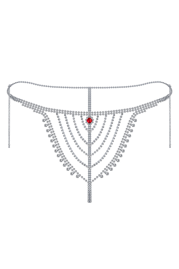 Reverie Strasskette Tanga Silber