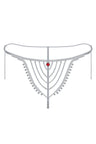 Reverie Rhinestone Ruby Chain Thong Silver